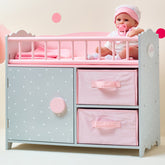 Olivia's Little World - Polka Dots Princess Baby Doll Crib with Cabine
