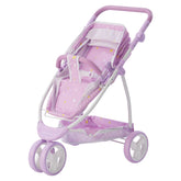 Olivia's Little World - Polka Dots Princess 2-in-1 Baby Doll Stroller - Purple | Teamson Kids - Doll Accessories