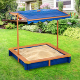 Outdoor Summer Sand Box - Wood / Blue