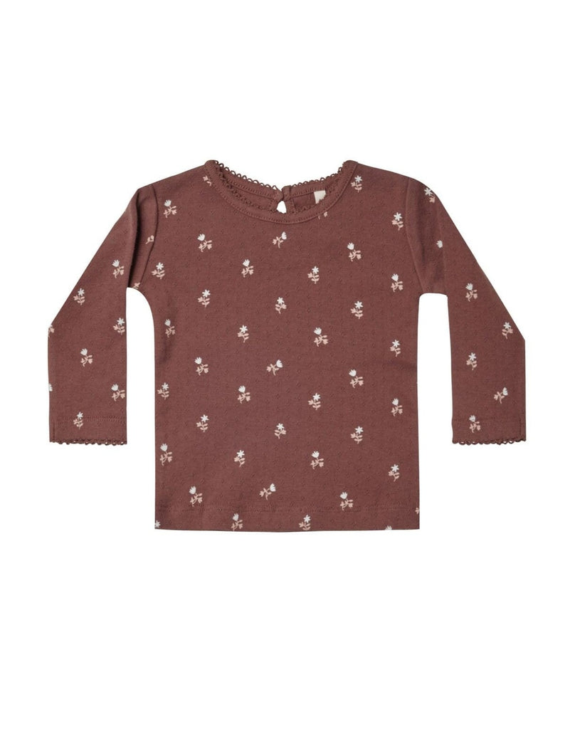 Pointelle Long Sleeve Tee || Plum Fleur | Quincy Mae | Baby and Toddler's Clothing and Accessories