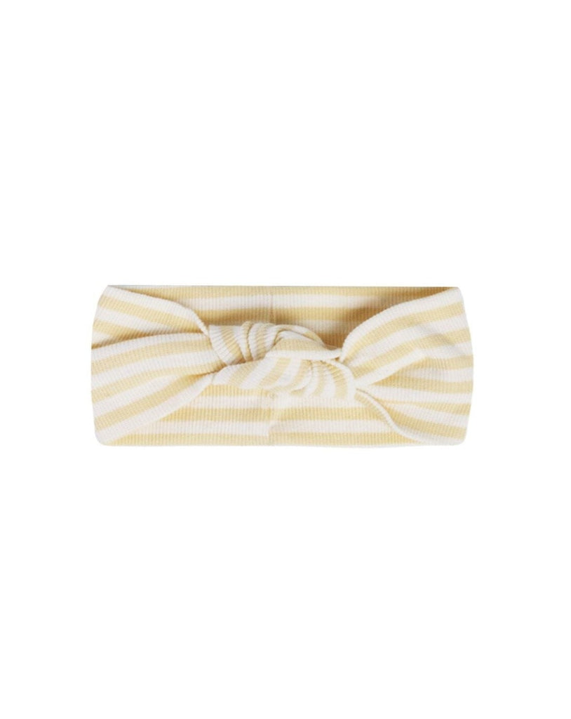 Ribbed Knotted Headband |Yellow Stripe | Quincy Mae - Children's Clothing & Accessories