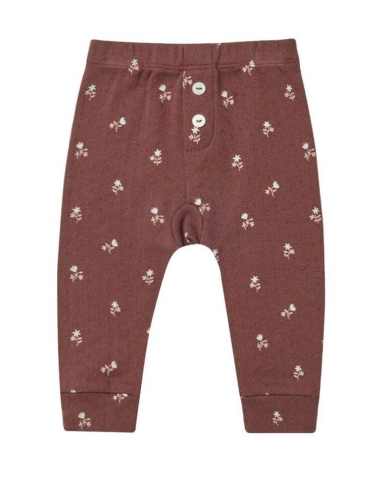 Pointelle Legging || Plum Fleur | Quincy Mae | Baby and Toddler's Clothing and Accessories