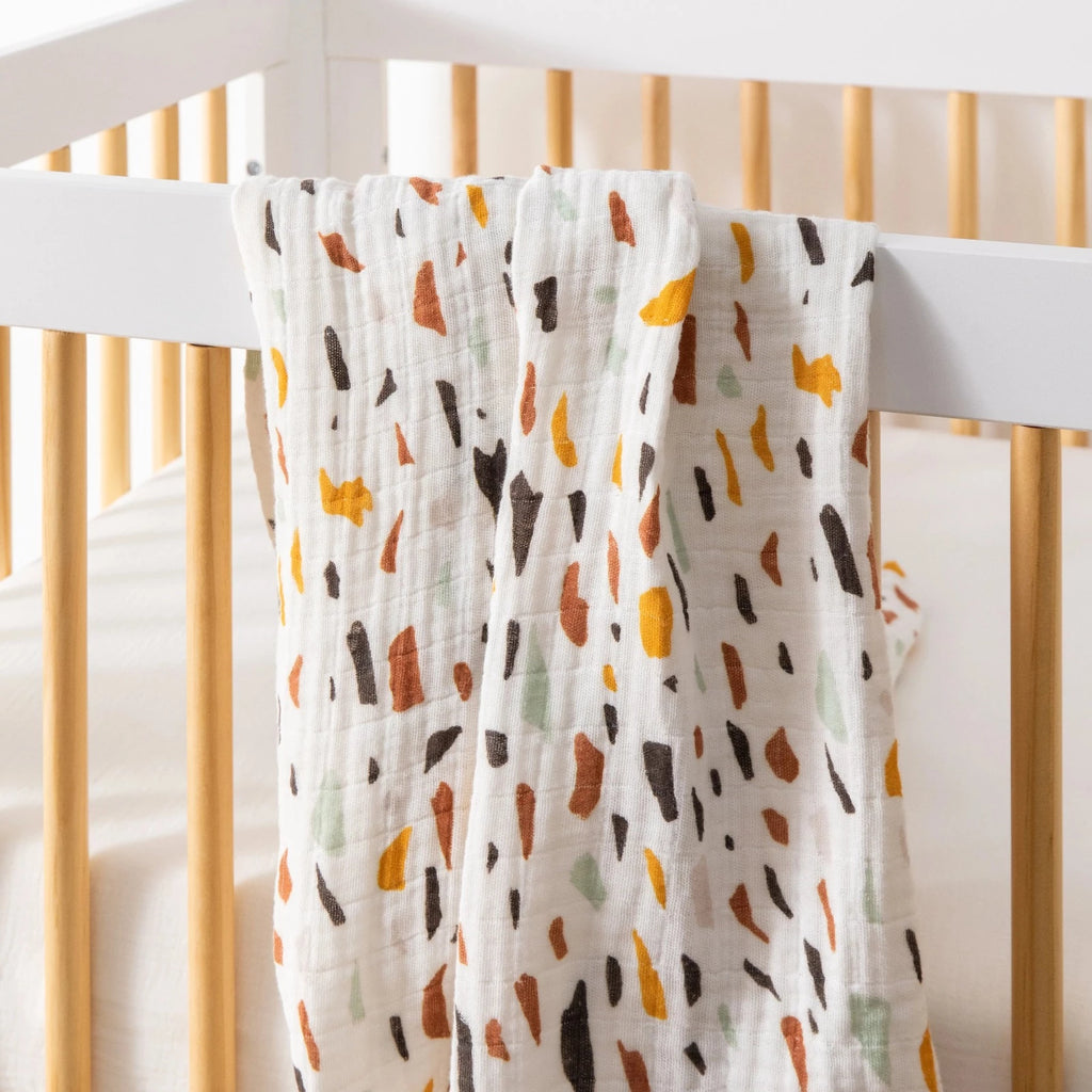 Babyletto | Swaddle in GOTS Certified Organic Muslin Cotton | Terrazzo
