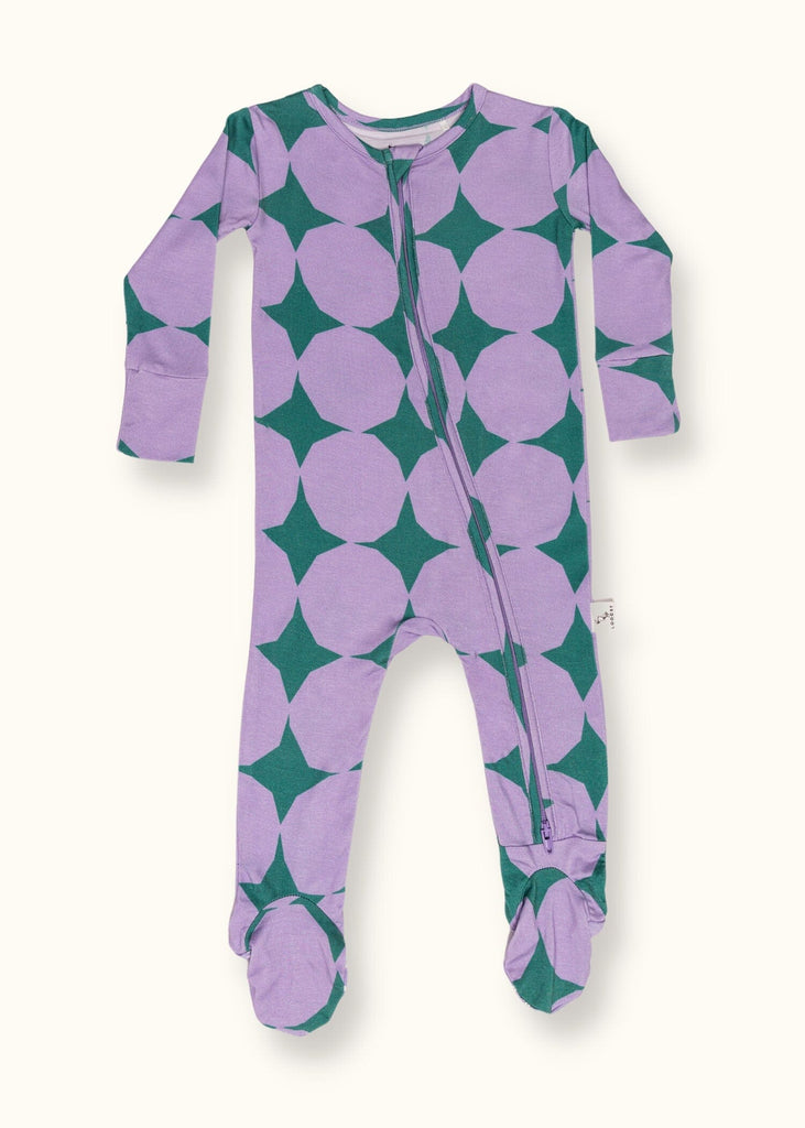 Purple Diamond Stars Footie Pajama by Loocsy Loocsy 