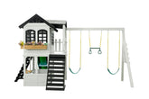 Reign Two Story Playhouse - White / Black Playhouses 2 Mama Bees White / Black OS 