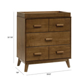 Scoot 3-Drawer Changer Dresser with Removable Changing Tray | Natural Walnut