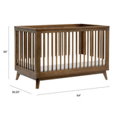 Scoot 3-in-1 Convertible Crib with Toddler Bed Conversion Kit | Natural Walnut