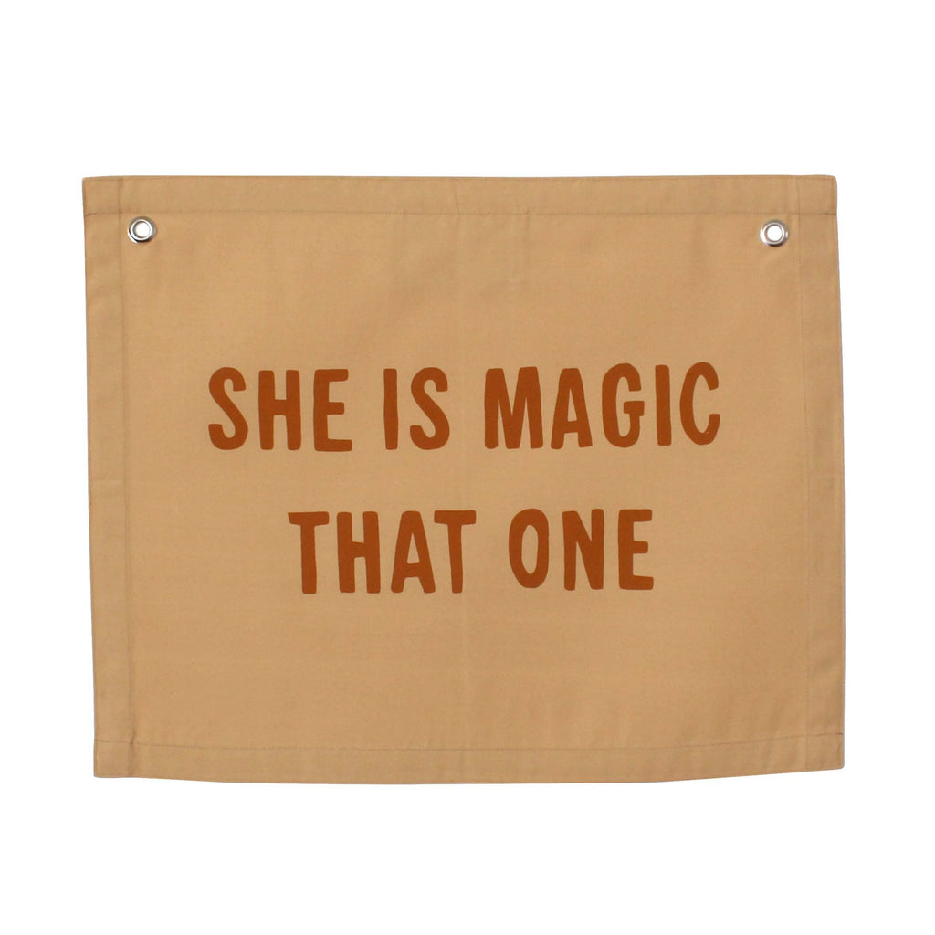 she is magic banner Wall Hanging Imani Collective Peach 