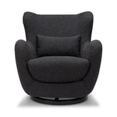Solstice Swivel Glider | Black Boucle Rocking Chairs Babyletto Black Boucle with Black Wood Base M 