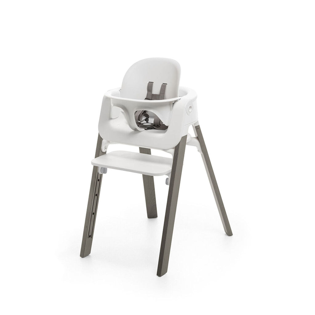 Steps™ High Chair | Hazy Grey Legs w White High Chairs & Booster Seats Stokke Hazy Grey Legs with White Seat OS 