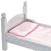 Olivia's Little World - Polka Dots Princess 18" Doll Double Bunk Bed - Grey | Teamson Kids - Doll Furniture