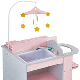 Olivia's Little World - Polka Dots Princess Baby Doll Changing Station - Grey | Teamson Kids - Doll Furniture