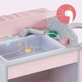 Olivia's Little World - Polka Dots Princess Baby Doll Changing Station - Grey | Teamson Kids - Doll Furniture