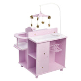 Olivia's Little World - Twinkle Stars Princess Baby Doll Changing Station with Storage - Pink | Teamson Kids - Dollhouse Furniture