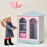 Olivia's Little World - Polka Dots  Princess 18" Doll Fancy Closet with 3 Hangers - Grey | Teamson Kids - Doll Furniture