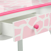Fantasy Fields - Fashion Giraffe Prints Gisele Play Vanity Set - Pink | Teamson Kids - Kids Furniture