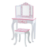 Fantasy Fields - Fashion Giraffe Prints Gisele Play Vanity Set - Pink | Teamson Kids - Kids Furniture