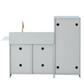 Little Chef Chelsea Modern Play Kitchen - Silver Grey / Gold | Teamson Kids - Costume + Pretend Play - Play Kitchen + Food