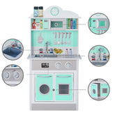 Little Chef Madrid Classic Play Kitchen - Mint / Grey | Teamson Kids - Costume + Pretend Play - Play Kitchen + Food