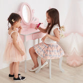 Fantasy Fields - Little Princess Rapunzel Play Vanity Set - Pink / Grey - Teamson Kids - Kids Furniture