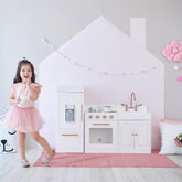 Little Chef Paris Modern Play Kitchen - White / Rose Gold | Teamson Kids - Costume + Pretend Play - Play Kitchen + Food