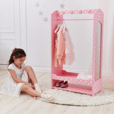 Fantasy Fields - Fashion Polka Dot Prints Bella Toy Dress Up Unit - Pink / White | Teamson Kids - Kids Furniture