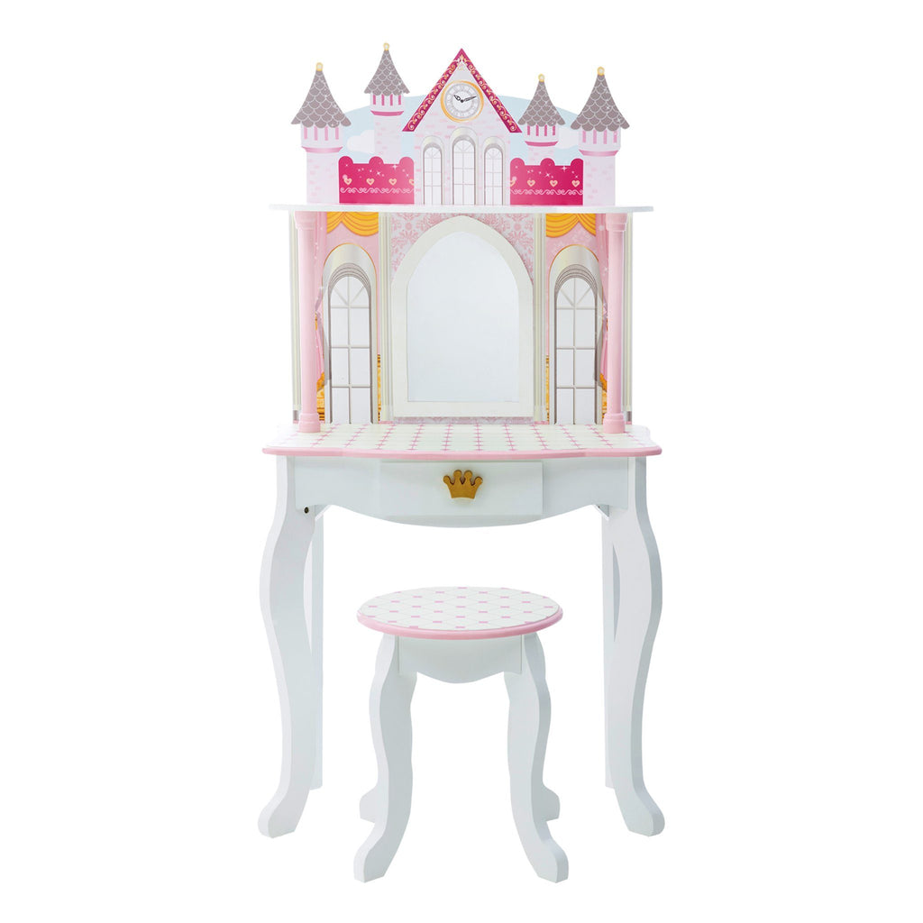 Fantasy Fields - Dreamland Castle Play Vanity Set - White / Pink | Teamson Kids - Kids Furniture 
