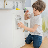 Teamson Kids - Little Chef Upper East Retro Play Kitchen - White / Gold | Teamson Kids - Play Kitchen + Food