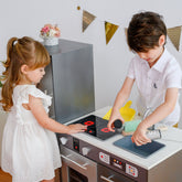 Little Chef Milano Modern Play Kitchen - Grey | Teamson Kids - Play Kitchen + Food