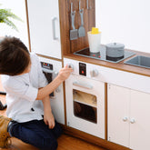 Teamson Kids - Little Chef Palm Spring Modern Play Kitchen - White / Wood - Teamson Kids - Play Kitchen + Food