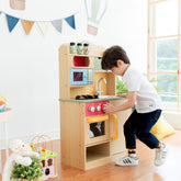 Teamson Kids - Little Chef Florence Classic Play Kitchen - Wood Grain Play Kitchen + Food Teamson Kids 