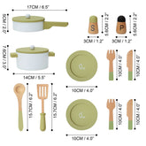 Teamson Kids - Little Chef Frankfurt Wooden Cookware play kitchen accessories - Green Play Kitchen + Food Teamson Kids 