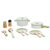 Teamson Kids - Little Chef Frankfurt Wooden Cookware play kitchen accessories - Green Play Kitchen + Food Teamson Kids 