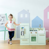 Teamson Kids | Little Chef Chelsea Modern Play Kitchen | Mint / Gold Play Kitchen + Food Teamson Kids 