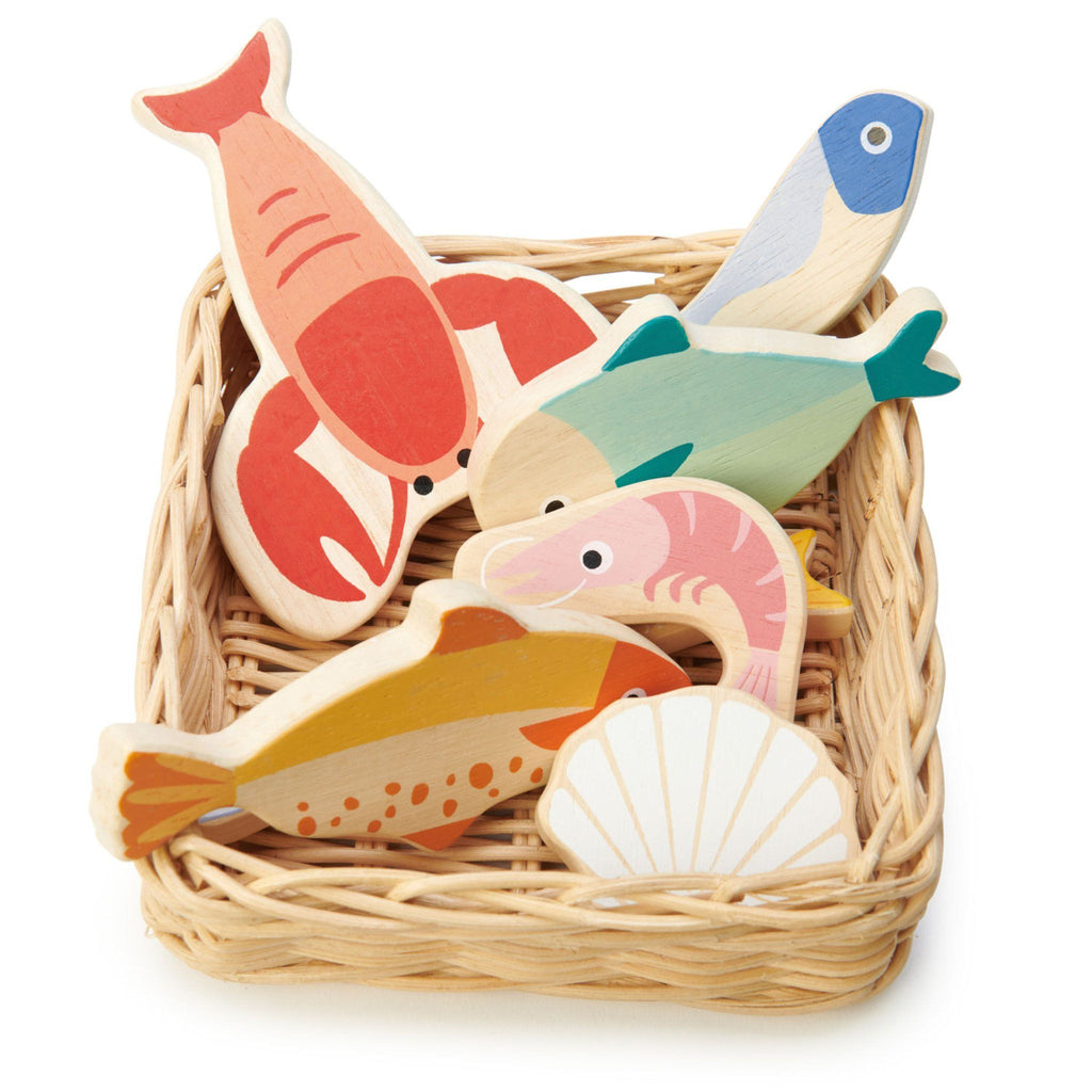 Seafood Basket Wooden Toys Tender Leaf Toys 