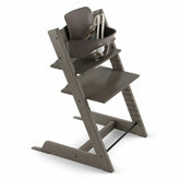 Tripp Trapp® High Chair and Cushion with Stokke® Tray | Hazy Grey + Nordic Blue
