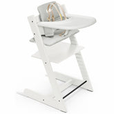 Tripp Trapp® High Chair and Cushion with Stokke® Tray | White + Nordic Grey