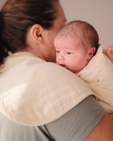 Muslin Burp Cloth Organic Cotton 2-Pack (Natural/Fog) | Mushie - Baby Feeding Accessories