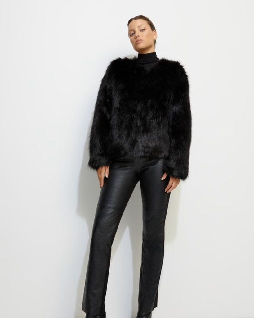 Unreal Dream Jacket in Black Faux Fur Unreal Fur