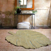Washable Rug Monstera - Olive Rugs Lorena Canals 